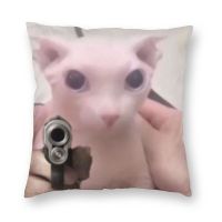 Kawaii Bingus Cat Moin Pillow Case Customized Home Decoration Square Sphynx Cat Moin Cushion 45X45 Living Room Pillow  (Double sided printing design for pillow)