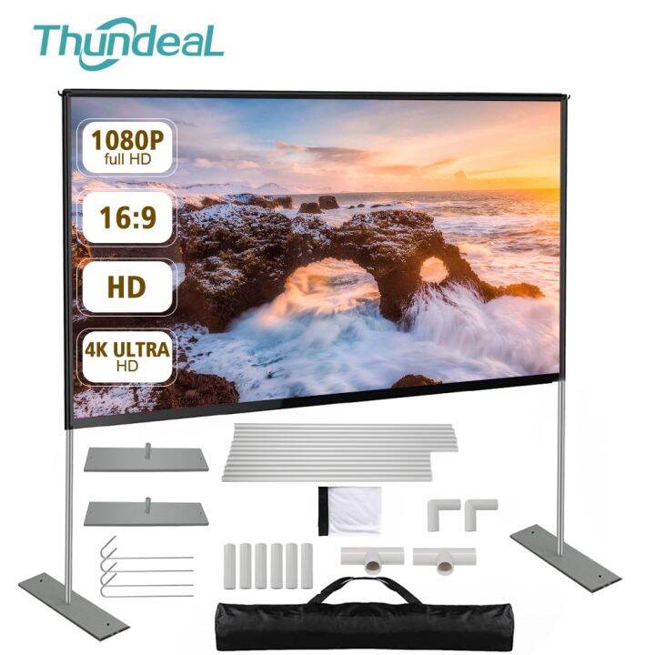 100 120 Inch Portable Projector Screen With Stand 100Inch Movie Video ...