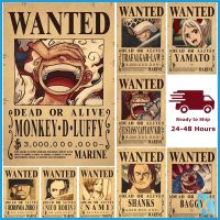 kqmgqo โปสเตอร์กระดาษคราฟท์ ลาย one piece wanted poster luffy gear 5 nika สไตล์วินเทจ สําหรับติดตกแต่งผนังห้องนอน รูปภาพ