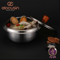 [ฝรั่งเศส] Elacuisin หม้อไฟสแตนเลสทั้งหมด Gamasot 18ซม./20ซม./22ซม. หม้อหุงข้าวเกาหลีแบบดั้งเดิม IH Indcution เกาหลี Premium Cookware