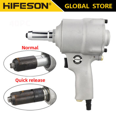 HIFESON หมุดลม G-U-N Air Blind Riveting Tool Riviter Automatic Rivet Nailer Nail Automatic Out Machine For 2.4Mm-4.8Mm Nails Quick Release With 30Pcs Rivets Nails Set