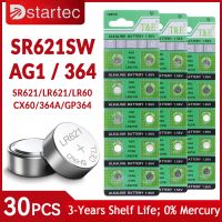 Dstartec 30ชิ้น LR621เหรียญ AG1 364เหรียญเซลล์ปุ่มอัลคาไลน์1.55โวลต์ L621 364A SR621SW สำหรับนาฬิกาของเล่นไม่มีปรอท