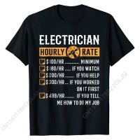 【New】เสื้อยืดผ้าฝ้ายพรีเมี่ยม เสื้อยืด ผ้าฝ้าย พิมพ์ลายช่างไฟฟ้า Hourly Rate ของขวัญสําหรับเด็กผู้ชาย