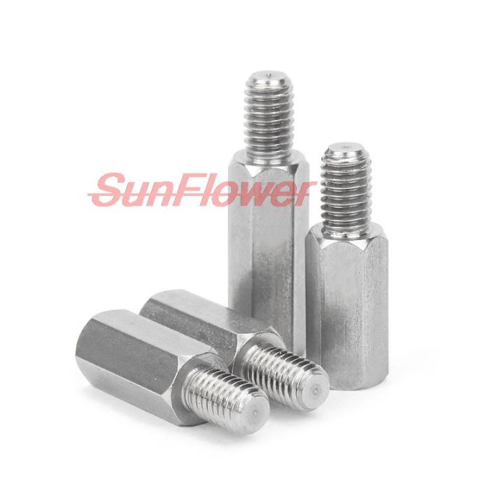 m2-5-m3-m4-m5-m6-m8-304-stainless-steel-hex-standoff-male-to-female-spacer-hexagon-for-computer-pcb-motherboard-spacer-bolt-nails-screws-fasteners