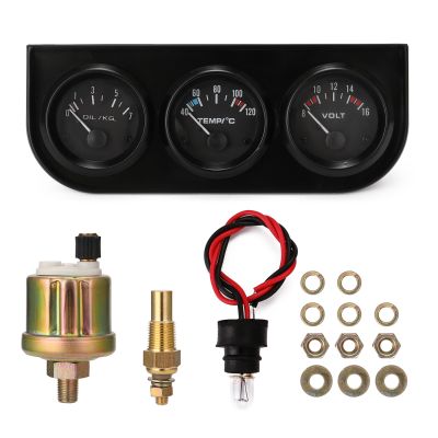 ■ 52MM 3-in-1 Volt Meter Water Temp Gauge Oil Gauge Kit Volt Meter Or Oil Temperature Gauge For Most Of Car Or Motors