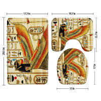 3D Ancient Egyptian Pharaoh Bath Mat 3pcs Set Anti-Slip Shower Bathroom Rug Car Floor Mats Toilet Cover Bathroom Products