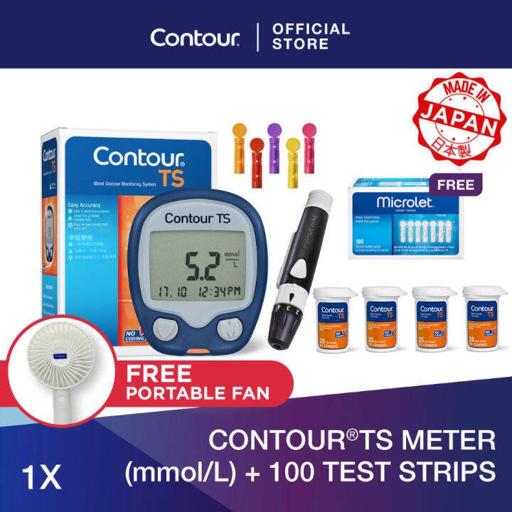 Contour TS Blood Glucose Meter (mmol/L) + 100 Test Strips + 100 Microlet Lancets Lazada Singapore
