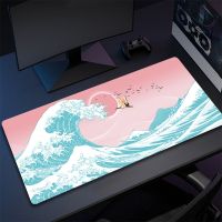 ญี่ปุ่น Great Wave Off Art Mouse Pad เกมคอนโซลกันลื่นแผ่นรองเมาส์คอมพิวเตอร์ขนาดใหญ่ แผ่นรองเม้าส์สำนักงานยาง Lockside แผ่นรองเม้าส์ XXL