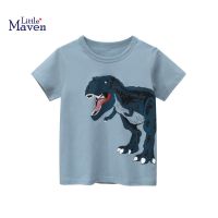 Little Maven Boys New Tops T Shirt Dinosaur Printed Baby Boys Short Sleeves Summer Childrens Clothing 2 to 9years