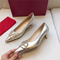 2023 spring and autumn pointed toe Valentinoˉshoes shaped hardware buckle series high heels womens stiletto shoes