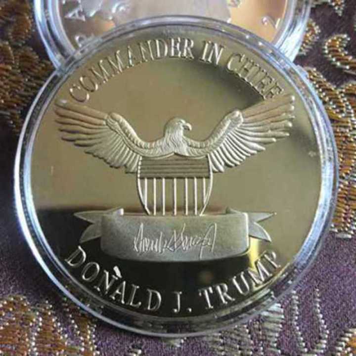 เหรียญที่ระลึกนกอินทรีชุบเงิน2020ประธานาธิบดีโดนัลด์ทรัมป์สีทอง