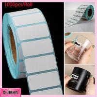 XIJIBAN 1000pcs/Roll การ์ด ราคาซูเปอร์มาร์เก็ต แท็กเปล่า สติ๊กเกอร์กันความร้อน กระดาษกาว กันน้ำ ป้ายบรรจุภัณฑ์