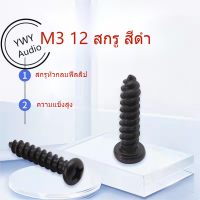 ★YWY Audio★M3 12 สีดำหัวกลมสกรูหัวฟิลลิปสกรูลำโพงสกรู M3 12 black round head Phillips head screw speaker speaker screw★B27