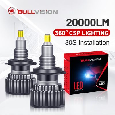 Bullvision 20000LM H7 LED Bulbs 360 H1 LED H11 9012 HIR2 880 881 H27 H8 H9 9005 HB3 9006 HB4 CSP Chip Fog Light Mini bull vision Bulbs  LEDs  HIDs