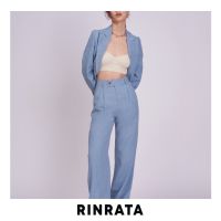 RINRATA - Tory Pants กางเกงขายาว ทรงตรง จีบหน้า แมชได้กับเสื้อหลายแบบ ซิปหน้า ใส่แล้วดูสูง ขายาว กางเกงทำงาน ใส่เที่ยว สบาย ขาว ดำ เบจ เทา pinstripes