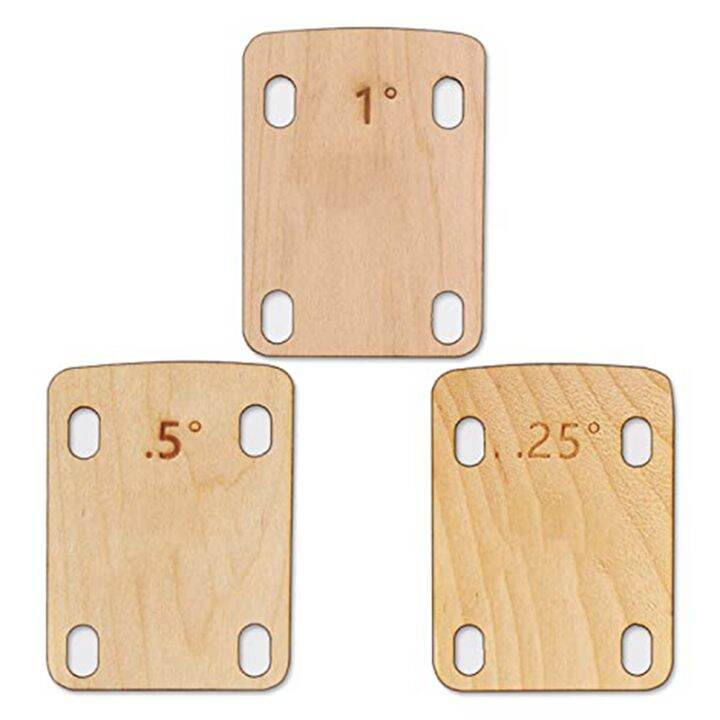 3Pcs Guitar Neck Shims, Solid Maple Wood Guitar Neck Shim Protection 0.25, 0.5 and 1 Degree