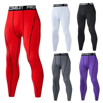 Men Base Layer Exercise Trousers Compression Running Tight Sport Cropped  One Leg Leggings Basketball Football Yoga Fitness Pants