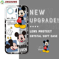 Jinsouwe เคสโทรศัพท์เคสสำหรับ Realme C30 realmec30 เคสเคสโทรศัพท์ยางนิ่มลายการ์ตูนมิกกี้มินนี่คริสตัลรูปเคสโทรศัพท์