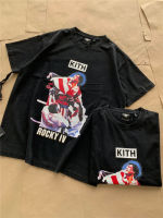 [ฟรี Shipg] เสื้อยืดผู้ชาย Boxing Portrait ล้างเสื้อยืดสีดำ2022ss ROCKY Kith T Shirt Christmas Gift