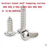 【cw】 10-50pcs M2.5 M3.5 M4 M5 304  Hexagon Socket Round Tapping Screws Wood Screw