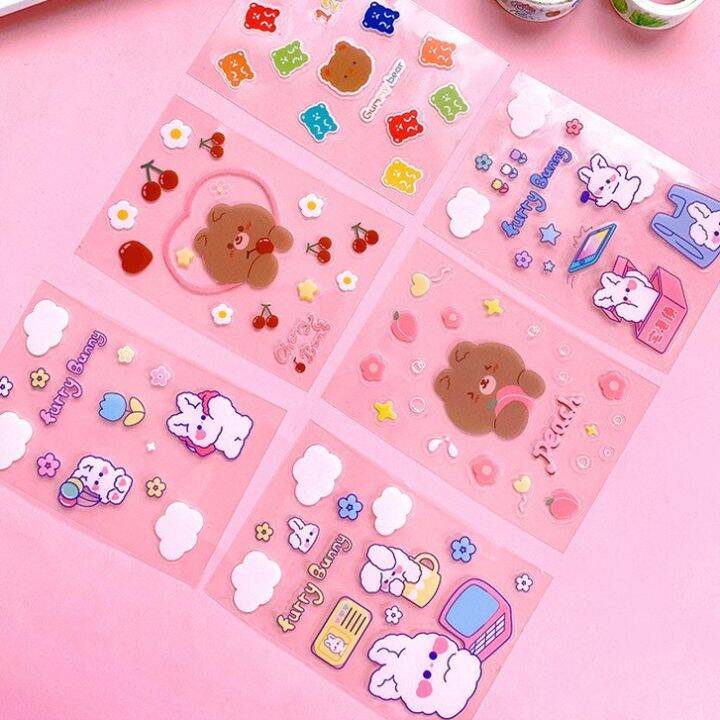 พร้อมส่ง-p-073-พร้อมส่งสติ๊กเกอร์-pvc-สติ๊กเกอร์ไดคัท-pvc-milkjoy-หมี-เกาหลี-ติดเคส-โน๊ตบุ๊ค-สติกเกอร์ตกแต่ง-สติกเกอร์ปิดผนึก