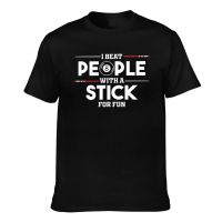 Design MenS Tee Billiards Player I Beat People With A Stick For Fun Cotton Fashion Summer Tshirts