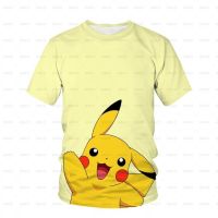 การ์ตูน Pikachu สำหรับเด็กผู้ชายเสื้อผ้าหน้าร้อนเด็กเสื้อยืดสำหรับเด็กผู้หญิงเด็กผู้ชายเสื้อยืดพิมพ์ลายเสื้อยืดขนาดใหญ่