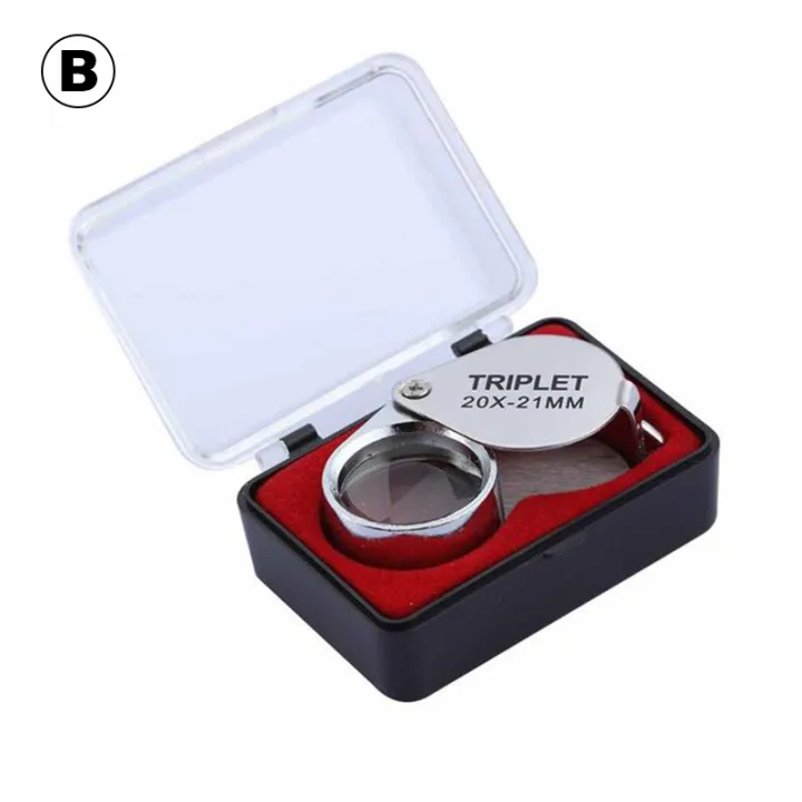 Metal Jewelry Magnifying Glass Jewellery Folding Loupe Glass Lens