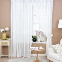 สีทึบผ้าม่านหน้าต่างดอกไม้ SHEER Voile Tulle Valances สำหรับห้องนอน