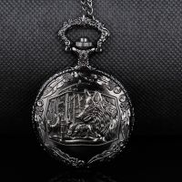 【CW】☑▣  Wolves Carved Fob Necklace Chain Men Fashion Pendant