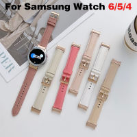 สายหนังสำหรับนาฬิกา Samsung Galaxy Watch 6 5 4 40มม. 44มม. Galaxy Watch 4 Classic 46มม. 42มม. เข็มขัดสมาร์ทวอทช์ไม่มีช่องว่างสร้อยข้อมือ Correa สำหรับ Galaxy Watch 6 Classic 47Mm 43Mm Watch 5 Pro 45สายมิลลิเมตร