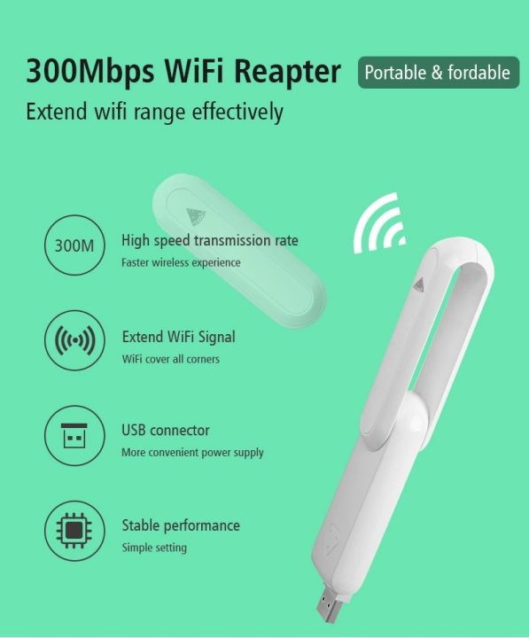 usb-wireless-wifi-repeater-dual-band-antennas-300mbps-802-11b-g-n-wi-fi-ขยายสัญญาณ-wifi-booster