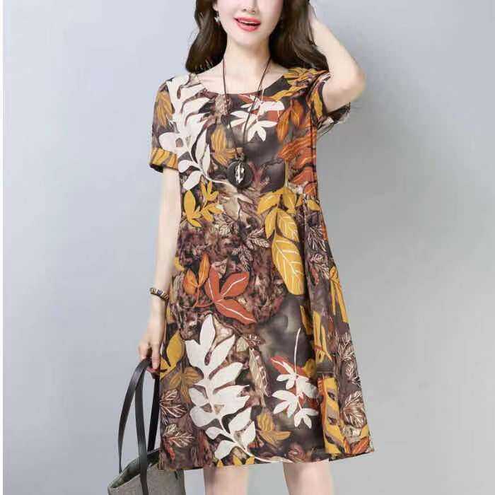 พร้อมส่ง-fashion-dress-shopiชุดเดรสสุภาพสตรี-ชุดเดรสผญ-แต่งตัว-กระโปรงทรงเอ-บาง-สบาย-ๆ-ชุดสั้น-ชุดเดรสลายดอกไม้-ใหม่-2021-ไซส์-m-5xl