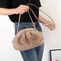 ZZOOI Luxury Design Womens Clip Shoulder Bag Fashion Soft Plush Ladies Messenger Bags Faux Fur Female Girls Clutch Purse Handbags