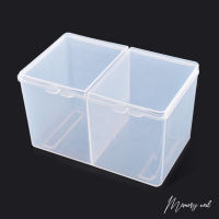 กล่องใส่สำลี 2 ช่อง กล่องมัลติฟังก์ชั่น เก็บของ สำลีแผ่น สำลีก้อน กล่องเก็บของ ขนาดเล็ก กันฝุ่น / กล่องใส พร้อมฝาปิด