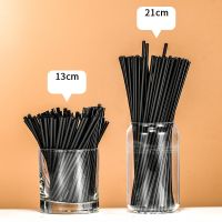 500Pcs Black Disposable Straws 13/21cm Flexible Drinking Straws Plastic Bendable Drink Tube Reusable Straw Bar Party Accessories Toilet Covers