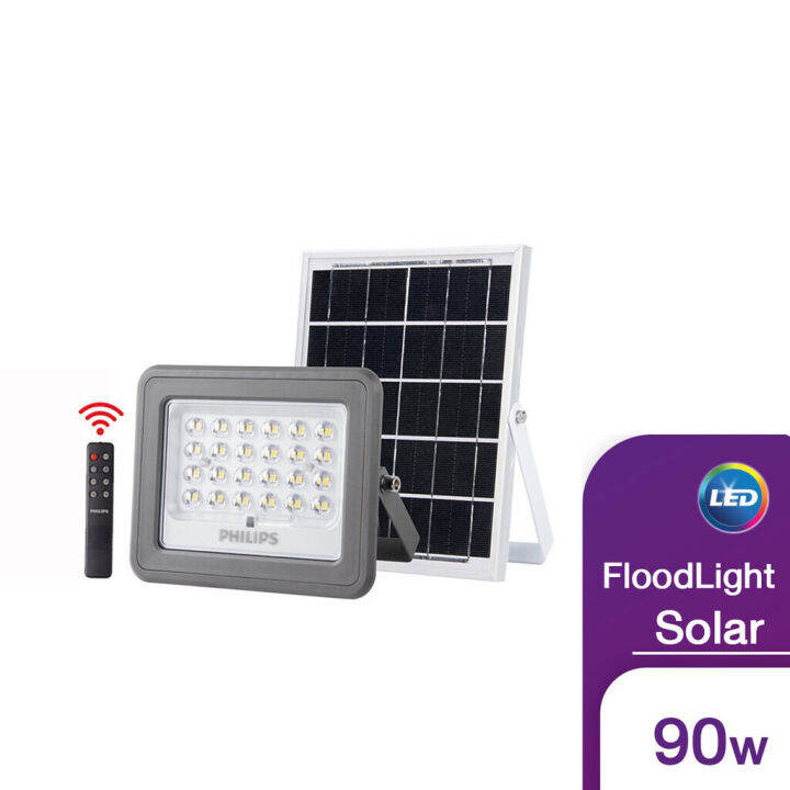 โคมไฟโซล่าเซล-philips-smartbright-solar-flood-light-bvc080-พร้อมแผงโซลาร์และรีโมทควบคุม-โซล่าเซล