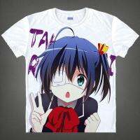 เสื้อยืดพิมพ์ลายสัตว์ Koigashitai สำหรับฤดูร้อนริกก้า Takanashi 3D แขนสั้นสำหรับผู้ชายพิมพ์ลายตัวละครมากมาย