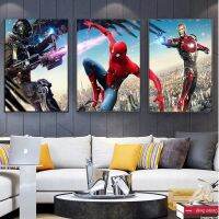 ❧❂┇ Disney โปสเตอร์ฮีโร่ภาพวาดผ้าใบ Spiderman Iron Man Cuadros Wall Art ภาพและพิมพ์เด็กห้องนอนตกแต่งบ้าน