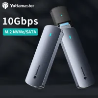 Yottamaster M.2 Nvme/SATA Dual Protocol กล่องฮาร์ดดิสก์ Type-C Gen2 USB3.2 10Gbp SSD กล่องแฟลชไดร์ฟเคส SSD 4เทราไบต์ SSD