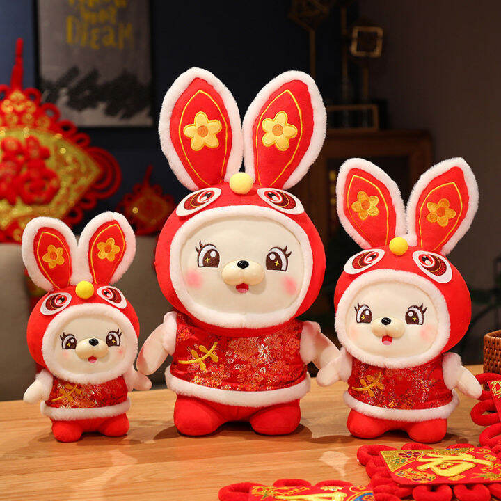 （HOT)2023 Arnab Tahun Mascot Plush Arnab Zodiak Doll Plush Toy Arnab ...