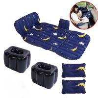 Car Travel Bed 3/7 Foldable Oxford Cloth Air Inflatable Mattress Camping Sofa Rear Seat Rest Cushion Sleeping Pad Inflable Coche