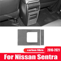 สำหรับ Nissan Xuanyi Sentra 2016-2021การปรับเปลี่ยนภายในคาร์บอนไฟเบอร์ด้านหลัง Air Vent สติกเกอร์ตกแต่ง Mouldings ภายใน