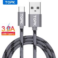 [Hot K] สาย USB AN09 TOPK ชนิด C สำหรับ Xiaomi Redmi Note 7 Mi 9 USB สายซิงค์ข้อมูลสายชาร์จเร็วสายสำหรับซัมซุง Galaxy S9 Oneplus Type-C