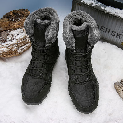Winter Snow Boots Men Waterproof Shoes with Fur Plush Warm Men Boots Outdoor Footwear Comfortable Casual Shoe Men Erkek Ayakkabi