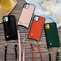 Case for iPhone 13 12 11 PRO XS MAX XR 8 plus Cover Wallet with Crossbody Chain Credit Card Holder Slot Handbag Purse Case Cover