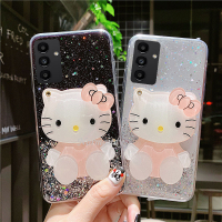 เคสสมาร์ทโฟนพร้อมส่งสำหรับ Samsung Galaxy S23 FE M34 A05 A05S แม่พิมพ์กลม5กรัมพร้อมกระจกแต่งหน้าลายการ์ตูนน่ารักประกายเลื่อมฝาครอบป้องกันฝาหลังซิลิโคนอ่อนนุ่ม