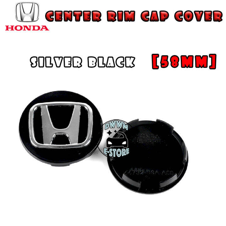 4 units Honda Mugen Rim Cap 58mm [BLACK] Wheel Center Caps Emblems Tyre