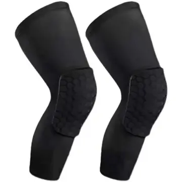 Men Compression Capri Tights 3/4 Length KNEE GUARD PADDED Basketball  Protector Pants Kneepads#705