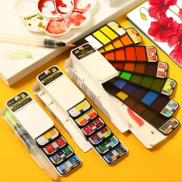 Portable18/24/36/42 Colors Solid Watercolor Paint Set Watercolor